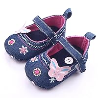 Infant Girls Sneakers Baby Newborn Cute Bow Embroidered Walking Shoes Flat Shoes Denim Models Toddler Boy Shoes Casual