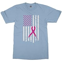 Threadrock Kids Pink Ribbon Breast Cancer Awareness Flag Youth T-Shirt