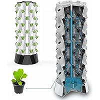 Indoor Gardening Hydroponic Growing System, Column Tower Planting Box, Hydroponic Equipment, DIY Soilless Culture Growing Kit, with 48/64 Planting Points, Gift for Gardening Enthus