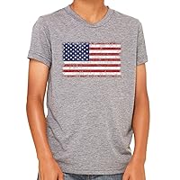 SoRock Baby, Toddler and Youth 4th of July USA Flag Tshirt Heather Grey