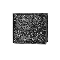 Anti-Theft RFID Men's Wallet, Leather Wallet, Short Casual Wallet, Men's Leather Wallet with Coin Purse and flip Cover-A