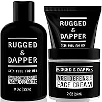 Age Defense Face Cream, Age + Damage Defense Facial Moisturizer, Daily Power Scrub Facial Cleanser