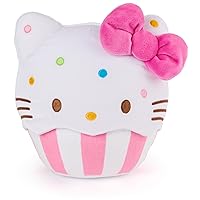 Sanrio Official Hello Kitty Cupcake Plush, Stuffed Animal for Ages 1 and Up, Pink/White, 8”