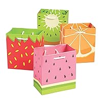 Tutti Frutti Fruit Designed Gift Bags - Set of 12 - Strawberry, Watermelon, Kiwi, Orange - Party Favor Supplies