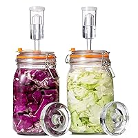 Fermentation Kit, 1.5 Liter Fermentation Jar with Fermenting Weights and Airlocks, 2 Pack