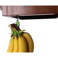 Banana Bungee Green – Holder Hanger Hook Alternative with Eye-Screw Connection Hardware – Multiple Bunches or Single Banana; Made in USA