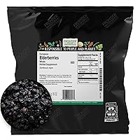 Dried Elderberries, 1lb Bulk Bag, European Whole | Kosher & Non-GMO Elderberry Dried Fruit for Elderberry Powder, Tea, Immune Support