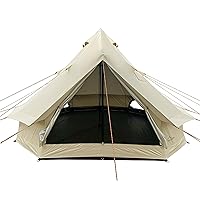DANCHEL OUTDOOR B2 4/8 Person Portable Yurt Tent with Stove Jack for Glamping, 13ft/16.4ft Waterproof UFP50+ Bell Tents 300D Oxford Large Hot Tent Camping