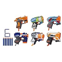 NERF MicroShots 6-Blaster Bundle - 6 Mini Dart-Firing Elite Blasters and 6 Official Elite Darts - Kids, Teens, Adults (Amazon Exclusive), 1.73 x 16.5 x 10.98 inches