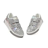 Bernal Girls & Boys Sparkle Glitter Sequin Sneakers Toddler/Little Kid/Big Kid Slip On School Low Top Walking Shoes Show Gift