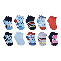 Blue’s Clues Baby Boys 10-pack Quarter Socks, Blue, 2-4T US