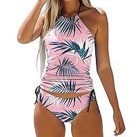 XJYIOEWT Bathing Suit Shirt and Shorts Normal Swimsuit Backless 2 Piece Printing Adjustable Print Multi Color Padded