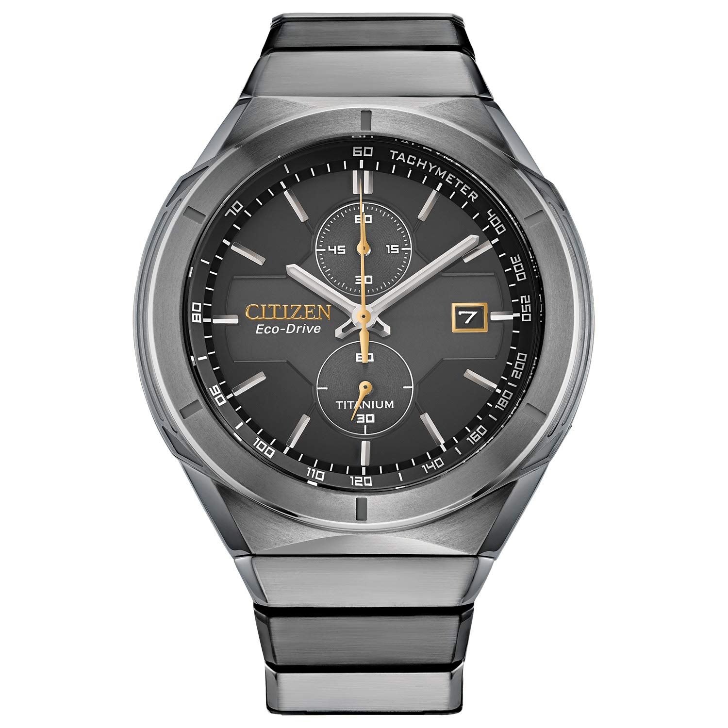Citizen Men's Eco-Drive Sport Luxury Armor Watch in Super Titanium, Black Dial (Model: CA7058-55E)