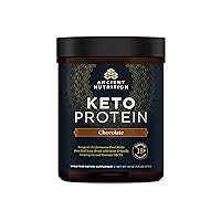 Keto Protein Powder, KetoPROTEIN with Fats from Bone Broth and MCT Oil, Chocolate, 18g Protein 10g Fat Per Serving, Gluten Free, Low Carb, Paleo Friendly, 17 Servings