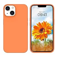 GUAGUA for iPhone 14 Case, Liquid Silicone Case for iPhone 14, Soft Gel Rubber Slim Microfiber Lining Cushion Texture Cover Shockproof Protective Phone Cases Cover for iPhone 14 6.1'', Warm Orange