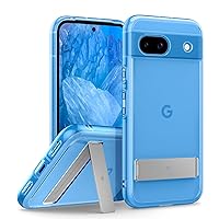 Caseology Capella Kickstand [Phone Kickstand Vertical and Horizontal] for Pixel 8a Case 5G [Ultra-Clear Anti-Yellowing] Military Grade Drop Tested (2024) - Clear Silver
