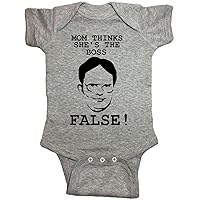 The Office Baby One Piece Dwight Moms Thinks Shes The Boss Bodysuit