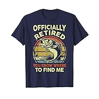 Mens Bass Fish Officially Retire Retirement Funny Grandpa Fishing T-Shirt