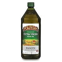 Pompeian Smooth Extra Virgin Olive Oil, First Cold Pressed, Mild and Delicate Flavor, Perfect for Sauteing and Stir-Frying, Naturally Gluten Free, Non-Allergenic, Non-GMO, 48 FL. OZ., Single Bottle