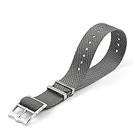 Single Pass NATO Style Special Fabric Wrist Bracelet Watch Strap 20 MM 22MM Nylon NATO Watchband (Color : Gray White, Size : 20mm)