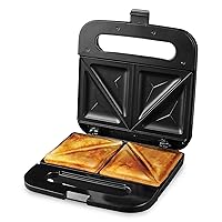 Electric Sandwich Maker with Non-Stick Plates, Indicator Lights, Cool Touch Handle, Easy to Clean and Store, Perfect for Cooking Breakfast, Grilled Cheese, Tuna Melts and Snacks, Black GPS401B