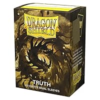 Dragon Shield Dual Sleeves – Matte Truth (Gold) 100 CT – Card Sleeves - Smooth & Tough - Compatible with Pokémon, Magic The Gathering Cards & Digimon MTG TCG OCG & Hockey Cards