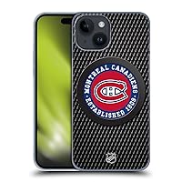 Head Case Designs Officially Licensed NHL Puck Texture Montreal Canadiens Hard Back Case Compatible with Apple iPhone 15