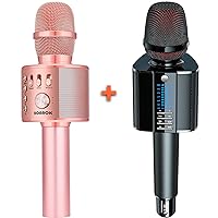 BONAOK Q37 and G20 Bluetooth Wireless Karaoke Microphone Portable Handheld Mic with Speaker Karaoke for Singing Home Party Gift for Kids Adults