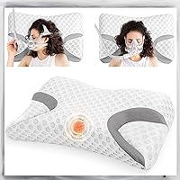 IKSTAR 3.0 Memory Foam Pillow for CPAP Side Sleeper, CPAP Pillow for All CPAP Masks User, Nasal Pillows for Side Back Sleepers - Reduce Air Leaks & Mask Pressure