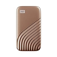 WD 500GB My Passport Portable SSD with NVMe Technology, USB-C, Read Speeds of up to 1050MB/s & Write Speeds of up to 1000MB/s Works with PC, PS5, Xbox X, Xbox S - Gold