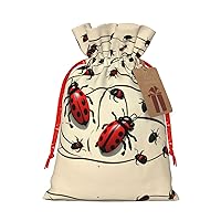 MyPiky Art Ladybug Print Christmas Gift Bags,Gift Wrap Bags 8.3x11.8 Inch Storage Bag For Thanksgiving Party