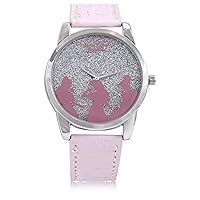 Accutime Disney Printed Princess Adult Analog Women's Watch - Glitter Dial Glass Face with Faux Leather Pink Strap, Female Analog Watch in Pink (Model: PN1548AZ)