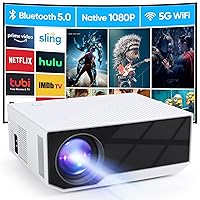 Projector with Wifi and Bluetooth, Wielio 500 ANSI Native 1080P Projector 15000 Lumen 4K Portable Home Outdoor Video Projector Compatible with Iphone Android Phone/TV Stick/PS5/PC/Laptop