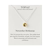 Philip Jones November Birthstone Necklace (Topaz) Created with Zircondia® Crystals, Crystal, Zircondia® crystal