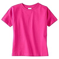 RABBIT SKINS Toddler Fine Jersey T-Shirt, Hot Pink, 6 Months