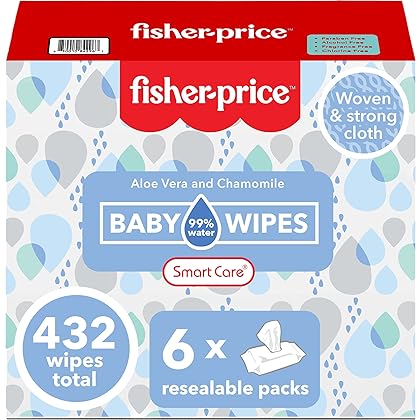 Smart Care Fisher-Price Wipes, 99% Water, 432 Count