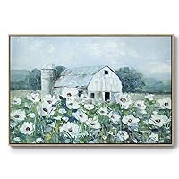 Renditions Gallery Nature Wall Art Home Decorations Rural Barn Flower Meadow Floater Frame Prints & Paintings for Bedroom Office Kitchen - 25