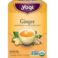 Tea - Ginger Tea (6 Pack) - Supports Healthy Digestion - Soothing and Spicy Blend - Caffeine Free - 96 Organic Herbal Tea Bags