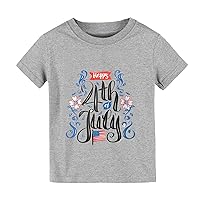 Girls Gymnastic Crop Top Sleeved T Shirts Summer Independence Day Celebration Floral Print for Boys and Girls Tee Top