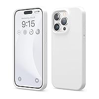 elago Compatible with iPhone 15 Pro Case, Liquid Silicone Case, Full Body Protective Cover, Shockproof, Slim Phone Case, Anti-Scratch Soft Microfiber Lining, 6.1 inch (White)