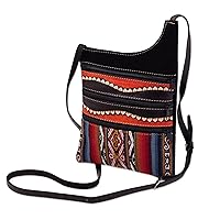 NOVICA Suede and alpaca-blend sling, Urubamba Stripes'