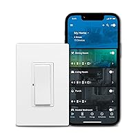 Wi-Fi Smart Home Switch, Works with Hey Google and Alexa, White