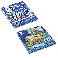 2 Set BSTSHIER Magnetic Board Game for Kids TWO-20 Puzzle & 2 in 1 Magentic Checkers and Tic-Tac-Toe Board Game Travel Games Travel Toys