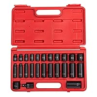 3325 3/8-Inch Drive SAE Master Impact Socket Set., Standard/Deep, 6-Point, Cr-Mo, 5/16-Inch - 1-Inch, 25-Piece