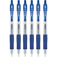 PILOT G2 Retractable Rollerball Gel Pens, Ultra Fine Point, 0.38mm, Blue Ink, 6 Count