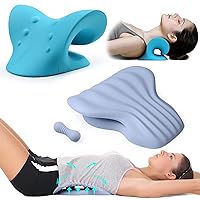 Neck Stretcher Cervical Traction Device for Neck Pain Relief and Back Stretcher for Lower Back Pain Relief Lumbar Support Bundle