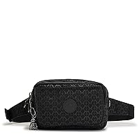 Kipling Women’s Abanu Crossbody Bag, Lightweight, Adjustable Nylon Waist Pack with Multi-Compartment Zip Pockets, Signature Emb