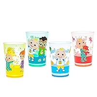 Zak Designs CoComelon Nesting Tumbler Set Includes Durable Plastic Cups with Variety Artwork, Fun Drinkware is Perfect for Kids (14.5 oz, 4-Pack, Non-BPA)