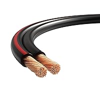 Cables Direct Online Speaker Cable 100FT 16AWG 2 Conductors (16/2) CL3 Rated CCA (Copper Clad Aluminum) Black Jacket Compatible with Low Voltage LED Wire, Car Audio, Home Theater