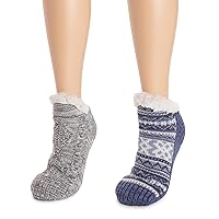 MUK LUKS Women's Shortie Cabin Sock (2 Pair Pack)